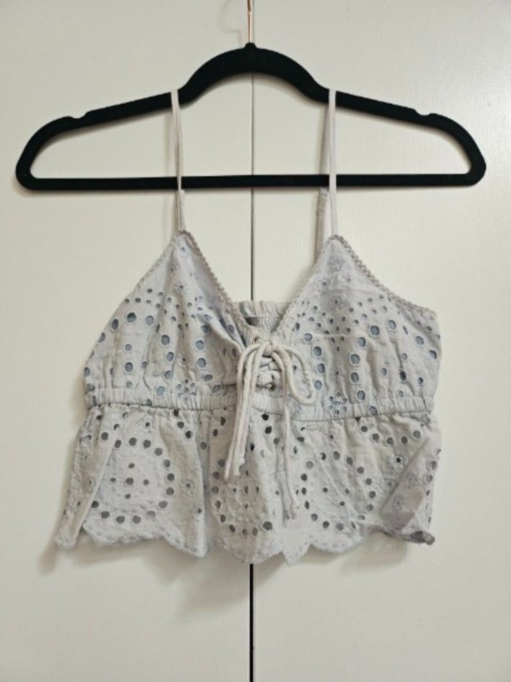 Aerie Blue Eyelet Top